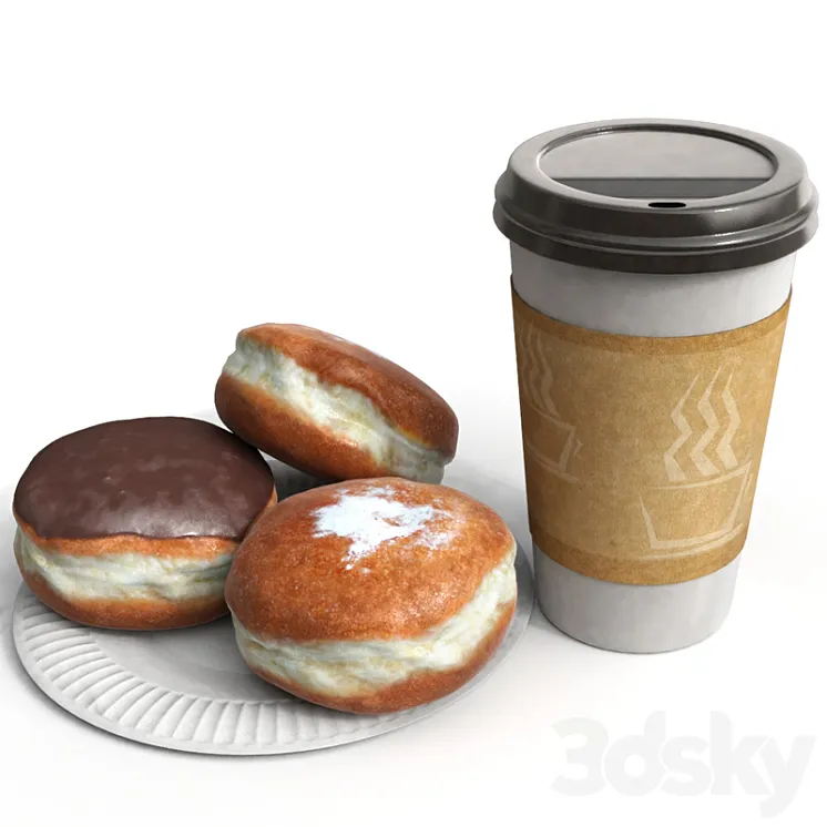 Coffee and buns 3DS Max