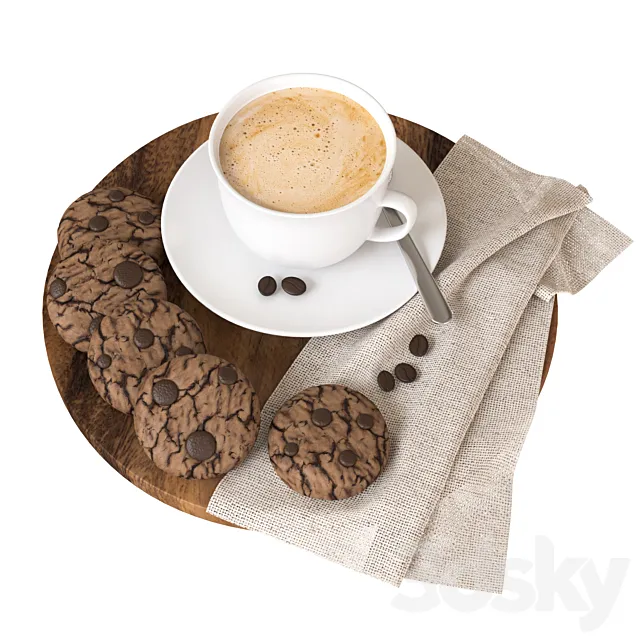 Coffee and Chocolate cookies 3dsMax Model