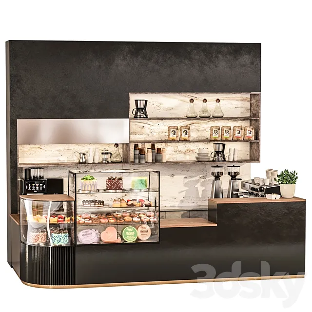 Coffee house with desserts 3ds Max