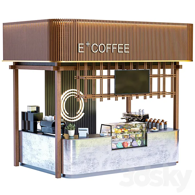 Coffee point in the mall 3DS Max Model