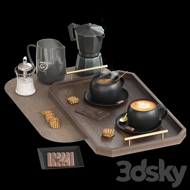 coffee set 01 3DSMax File