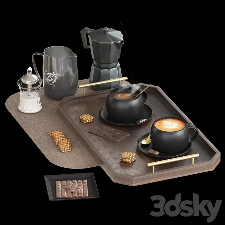 coffee set 01 3DS Max Model
