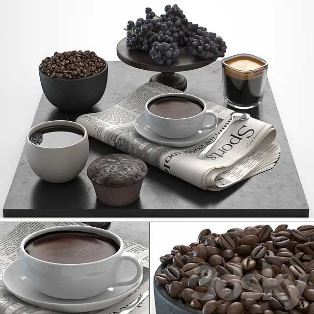 coffee set 3DS Max Model