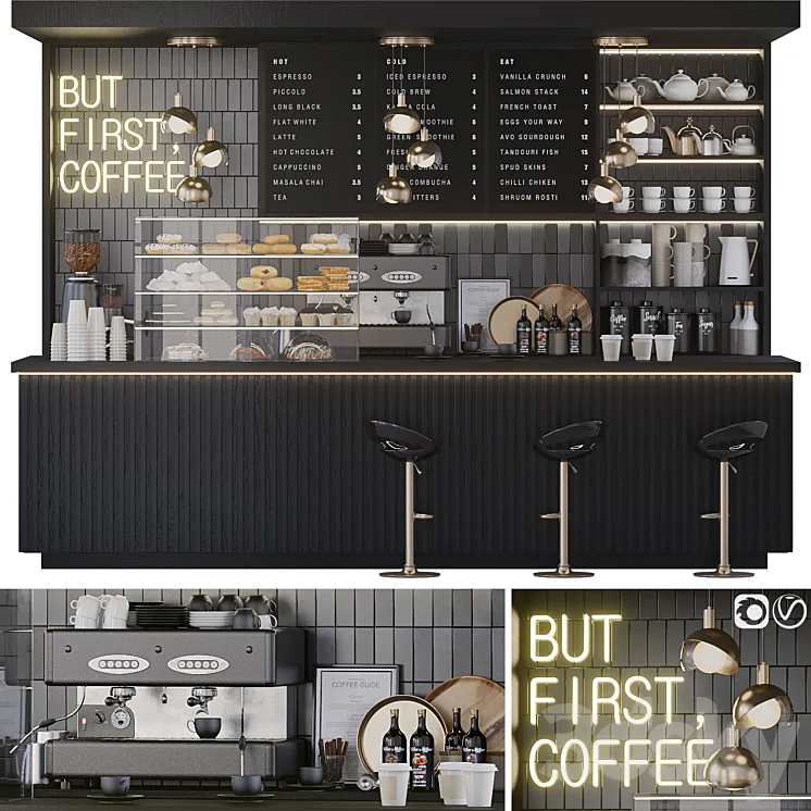Coffee shop 2 3DS Max Model
