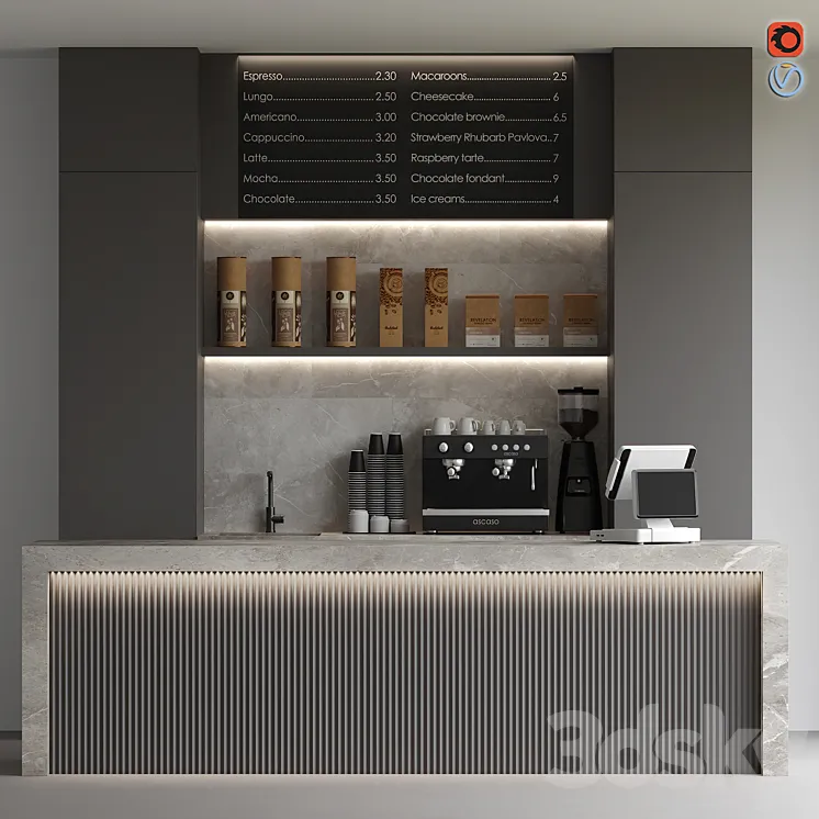 Coffee shop 3 3DS Max Model