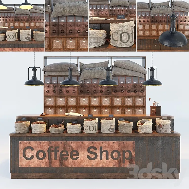 Coffee shop 3DS Max Model