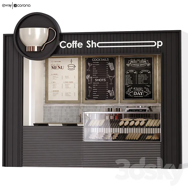 Coffee Shop and Bar Modern Style Set 478 3dsMax Model