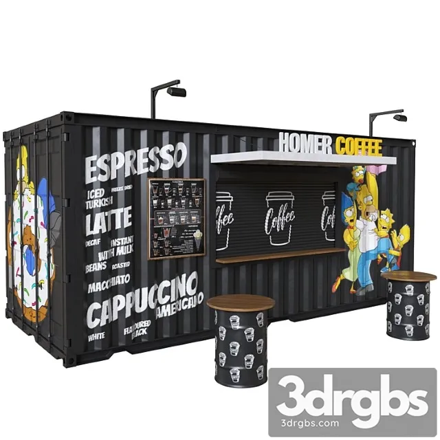 Coffee shop container 3dsmax Download