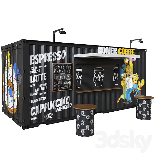 Coffee shop container 3DS Max Model