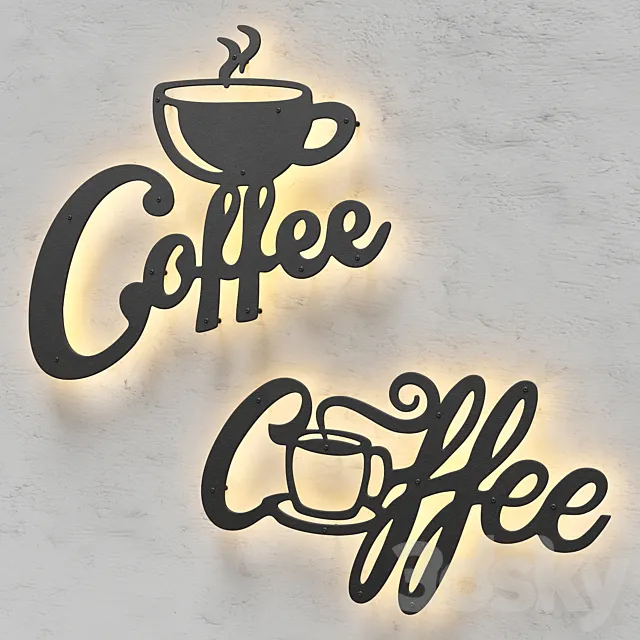 Coffee sign 3DS Max Model