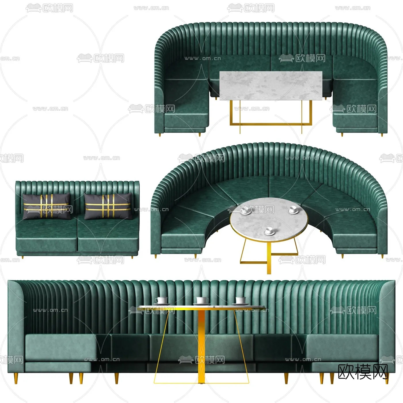Coffee Table and Armchair Sets – 3D Models – Cafe Interior 3D Scenes – 002 – VRAY Render