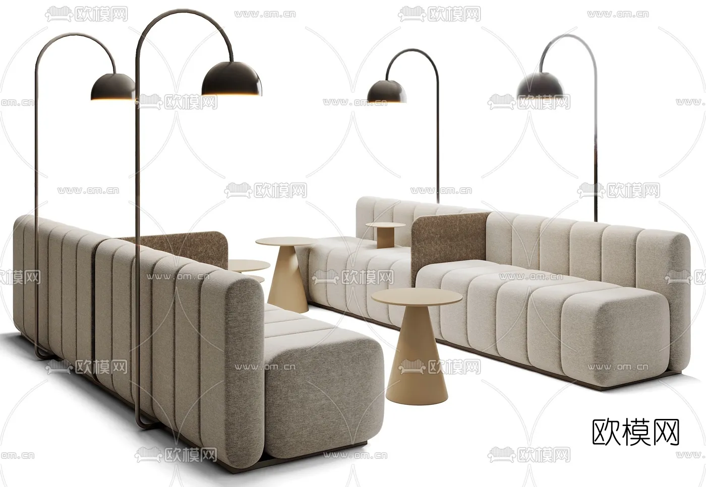 Coffee Table and Armchair Sets – 3D Models – Cafe Interior 3D Scenes – 003 – VRAY Render