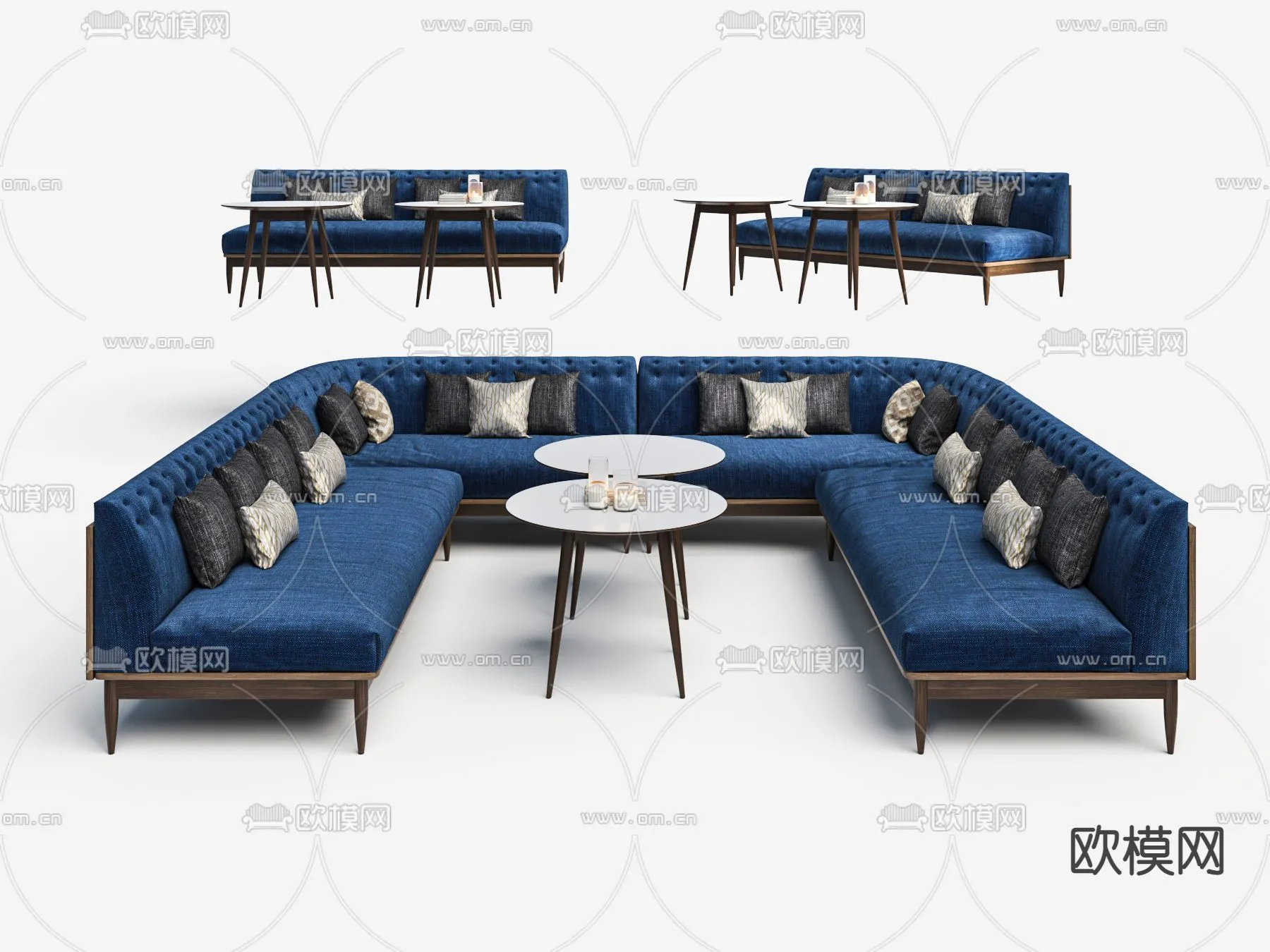 Coffee Table and Armchair Sets – 3D Models – Cafe Interior 3D Scenes – 005 – VRAY Render