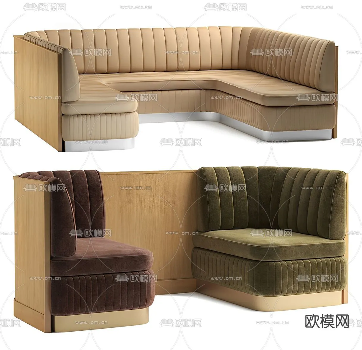 Coffee Table and Armchair Sets – 3D Models – Cafe Interior 3D Scenes – 008 – VRAY Render