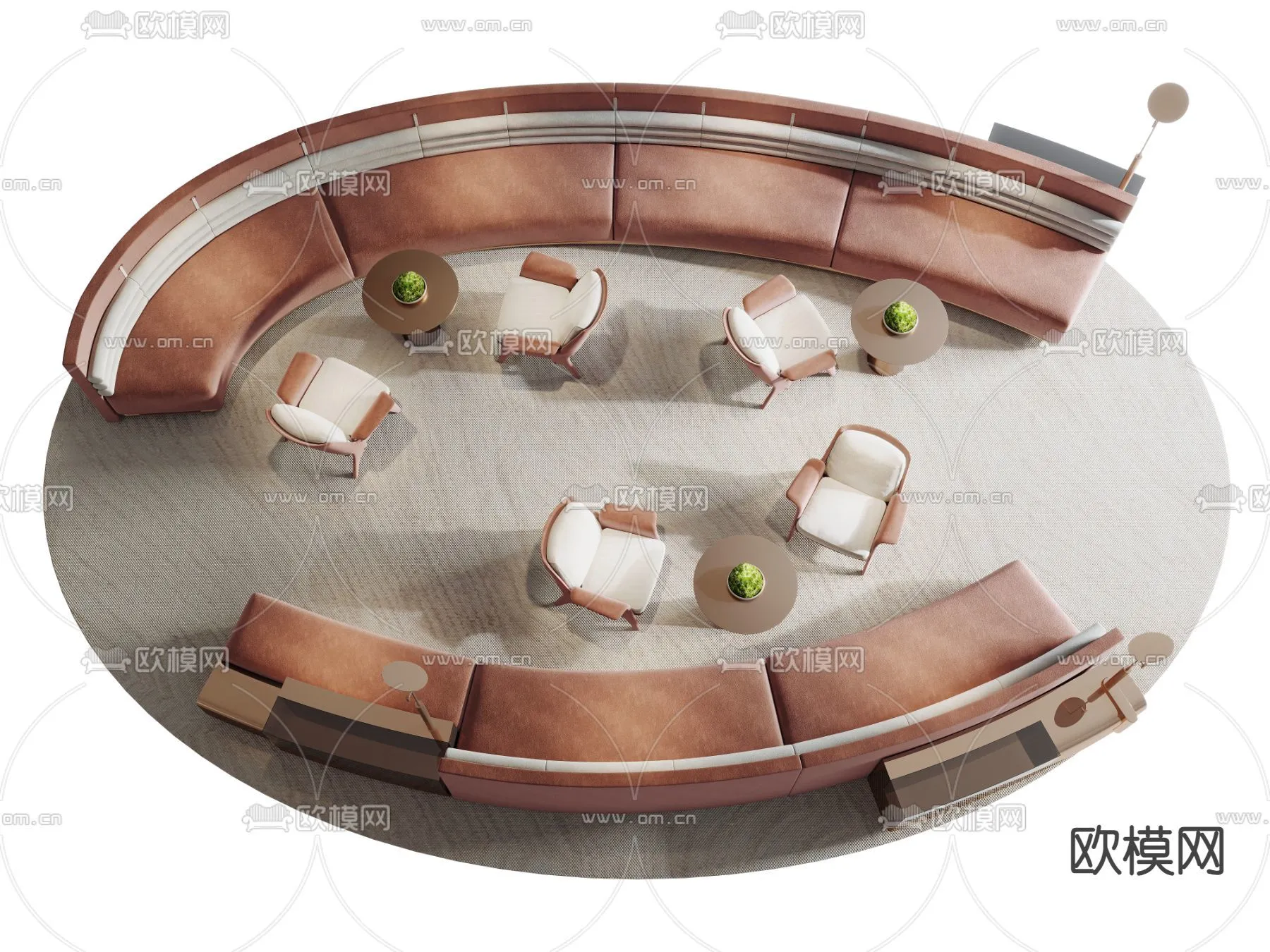 Coffee Table and Armchair Sets – 3D Models – Cafe Interior 3D Scenes – 017 – VRAY Render
