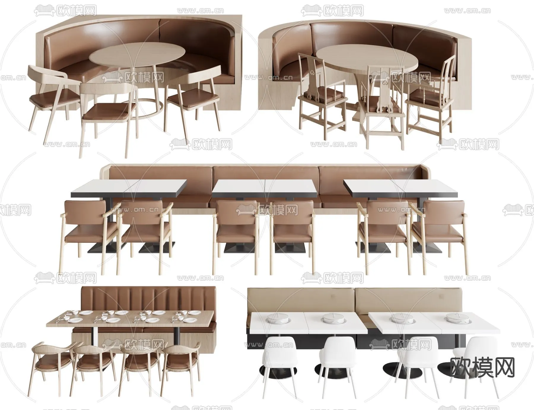 Coffee Table and Armchair Sets – 3D Models – Cafe Interior 3D Scenes – 031 – VRAY Render