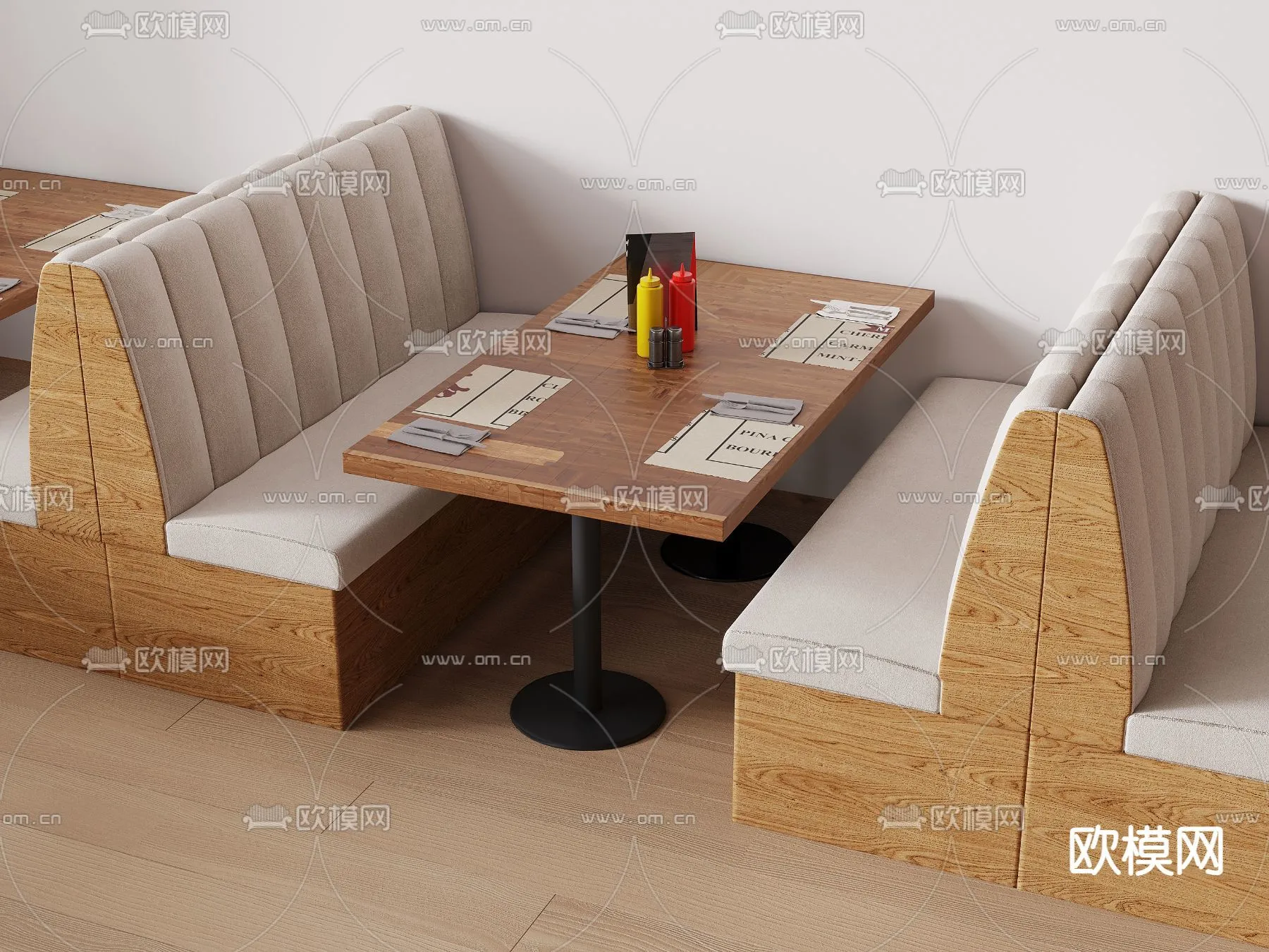 Coffee Table and Armchair Sets – 3D Models – Cafe Interior 3D Scenes – 051 – VRAY Render