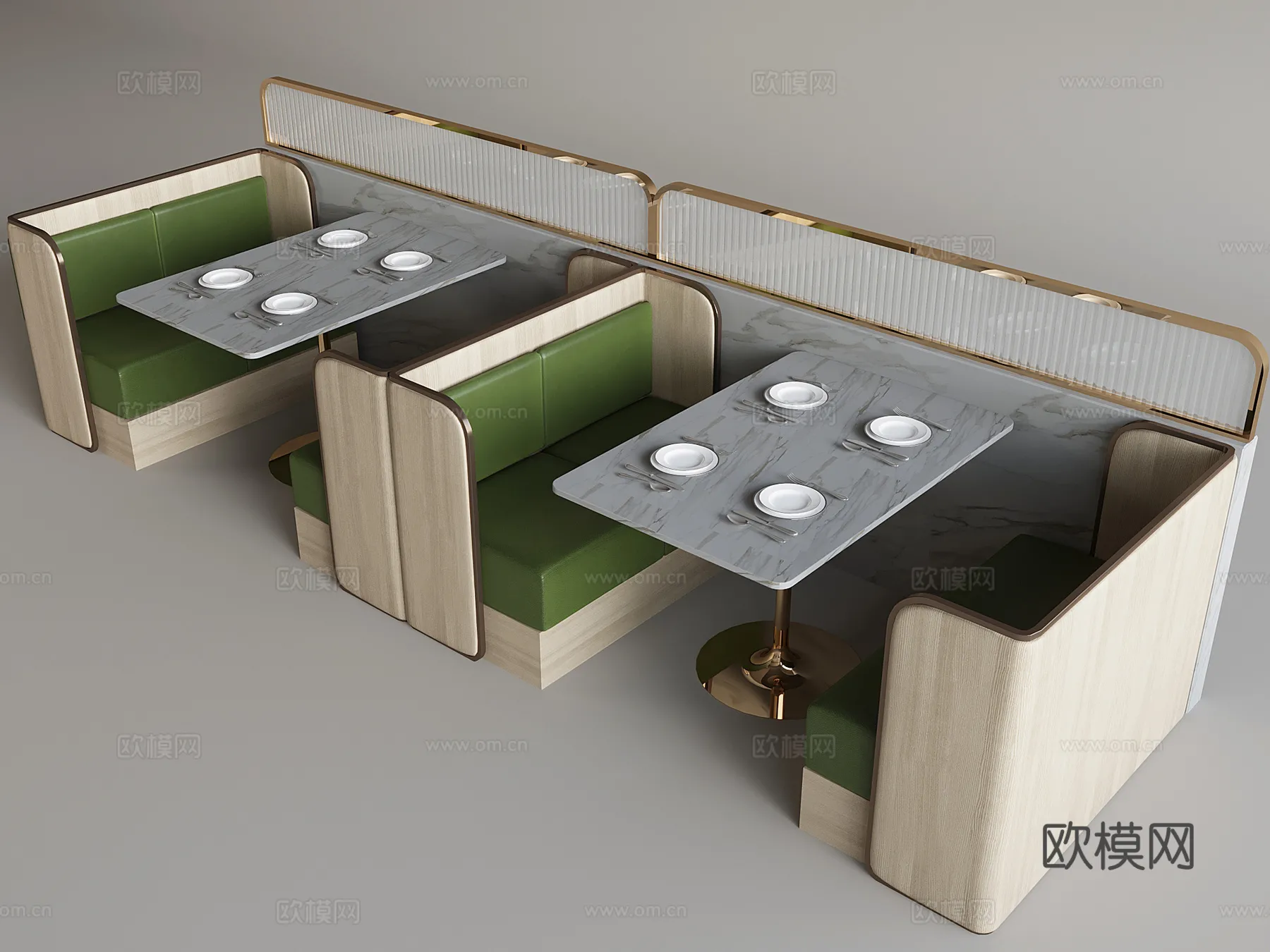 Coffee Table and Armchair Sets – 3D Models – Cafe Interior 3D Scenes – 073 – VRAY Render