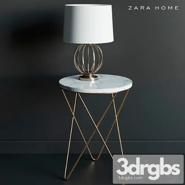 Coffee table and lamp zara home 2 3dsmax Download