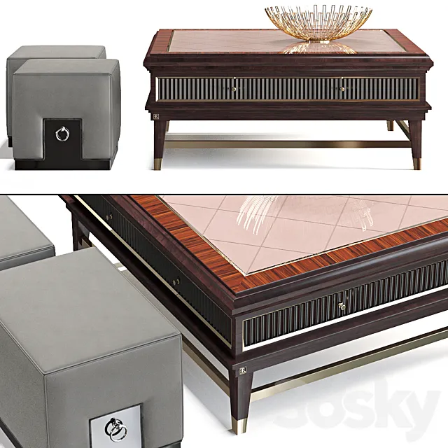 Coffee table and pouf 3DSMax File
