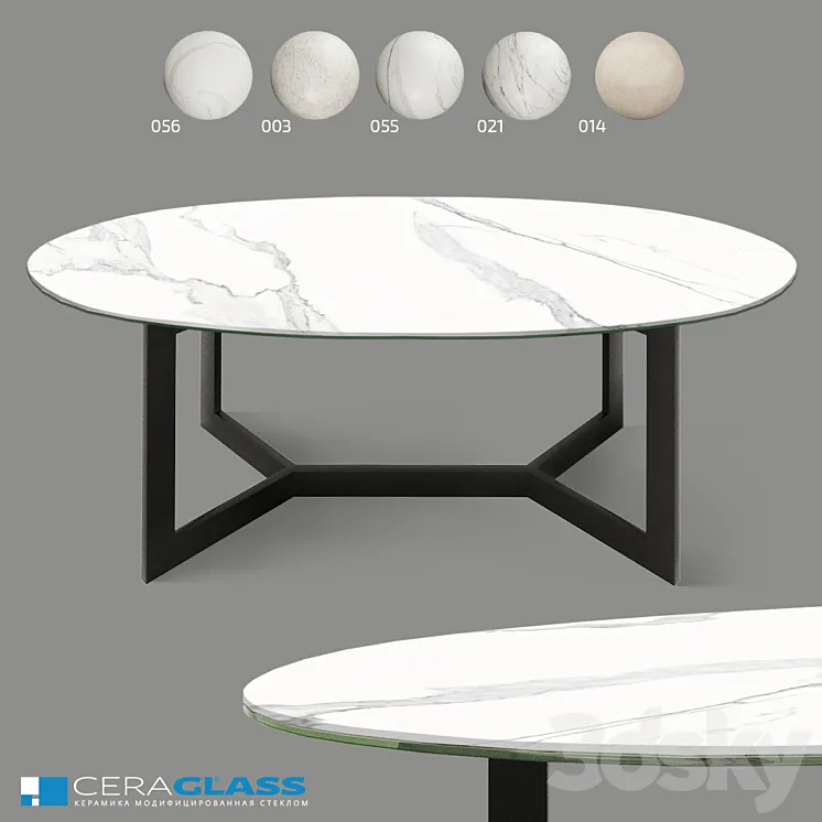 Coffee table Ceraglass CGO-000_X 3DS Max