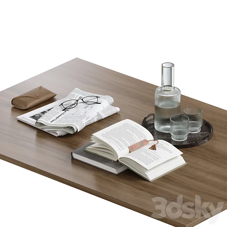 coffee table decor set 002 3DS Max Model