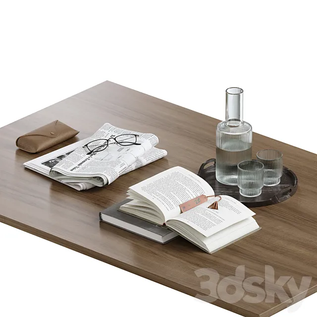 coffee table decor set 002 3DSMax File