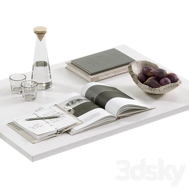 coffee table decor set 004 3dsMax Model