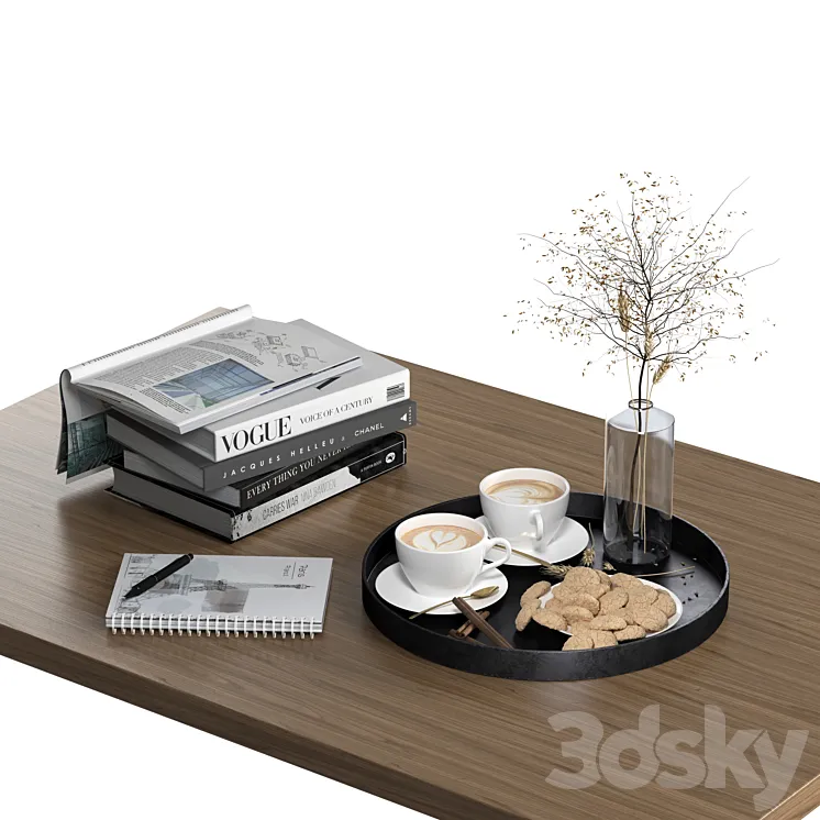 Coffee Table Decor Set 01 DrCG Model 05 3DS Max Model