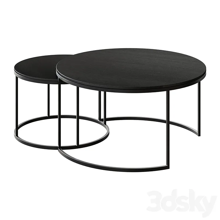 Coffee table Duke Round Metal Nesting Coffee Tables coffee table 3DS Max