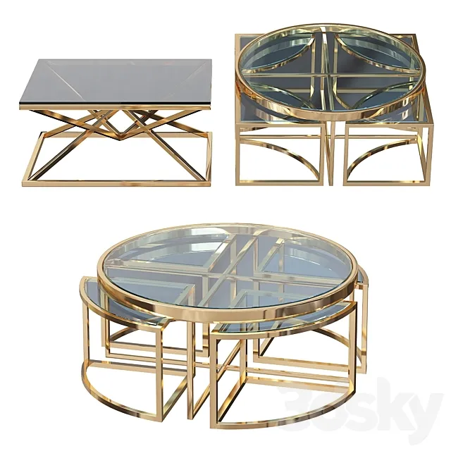 Coffee table Eichholtz Coffee Table Padova Gold 3DS Max Model