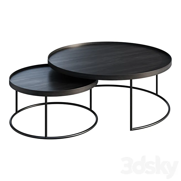 Coffee table ETHNICRAFT ROUND TRAY TABLE SET VAN 2 coffee table 3DS Max