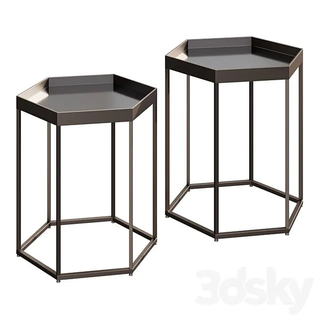 Coffee table Loma Linda Hexagon Nesting End Tables coffee table 3ds Max