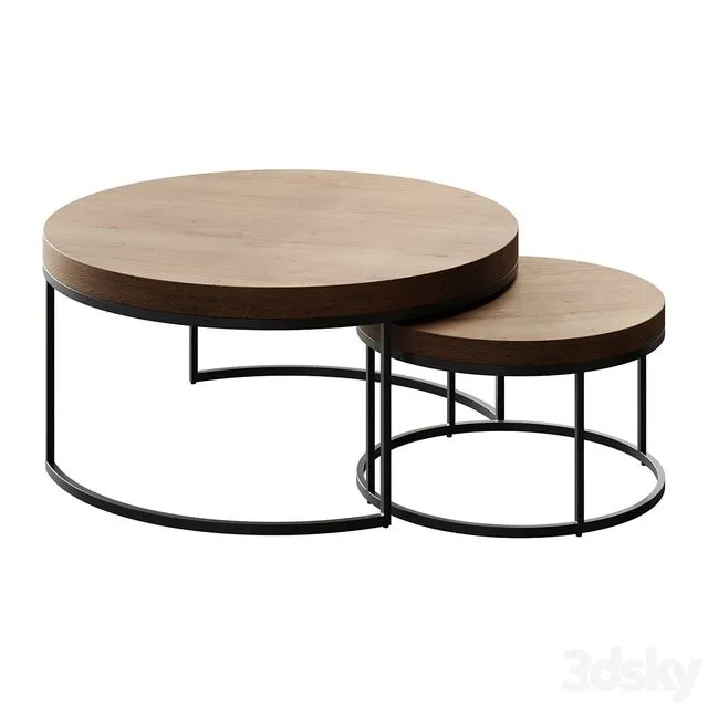 Coffee table Malcolm Round Nesting Coffee Tables 3dsMax Model