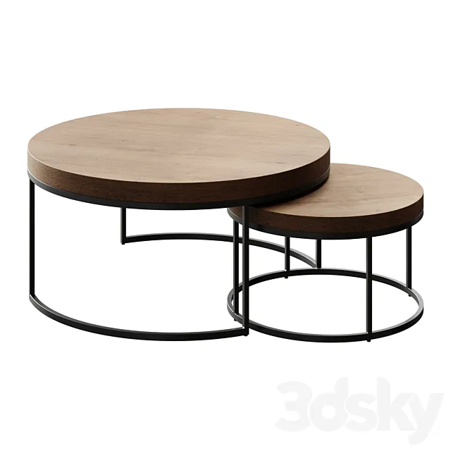 Coffee table Malcolm Round Nesting Coffee Tables coffee table 3ds Max