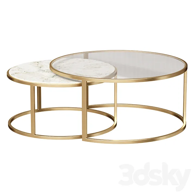 Coffee table Metal Framed Nesting Coffee Tables coffee table 3ds Max