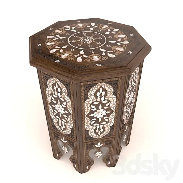 coffee table oriental 3ds Max