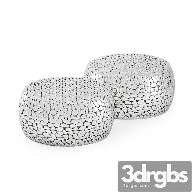 Coffee table pebbles deluxe silver 2 3dsmax Download