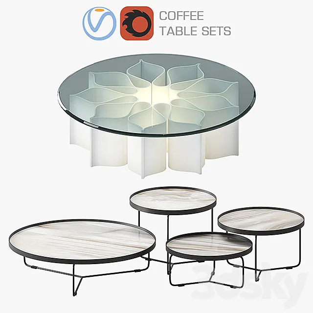 Coffee table sets 3DSMax File