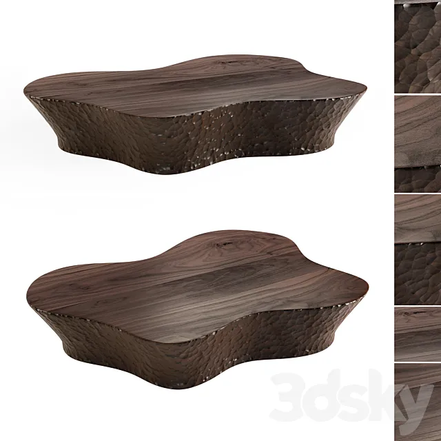 Coffee Table SSU 02 with Hammered Wood 3DSMax File