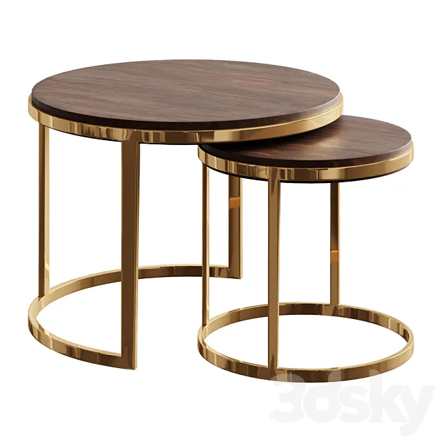Coffee table Table TWINS GOLD coffee table 3ds Max