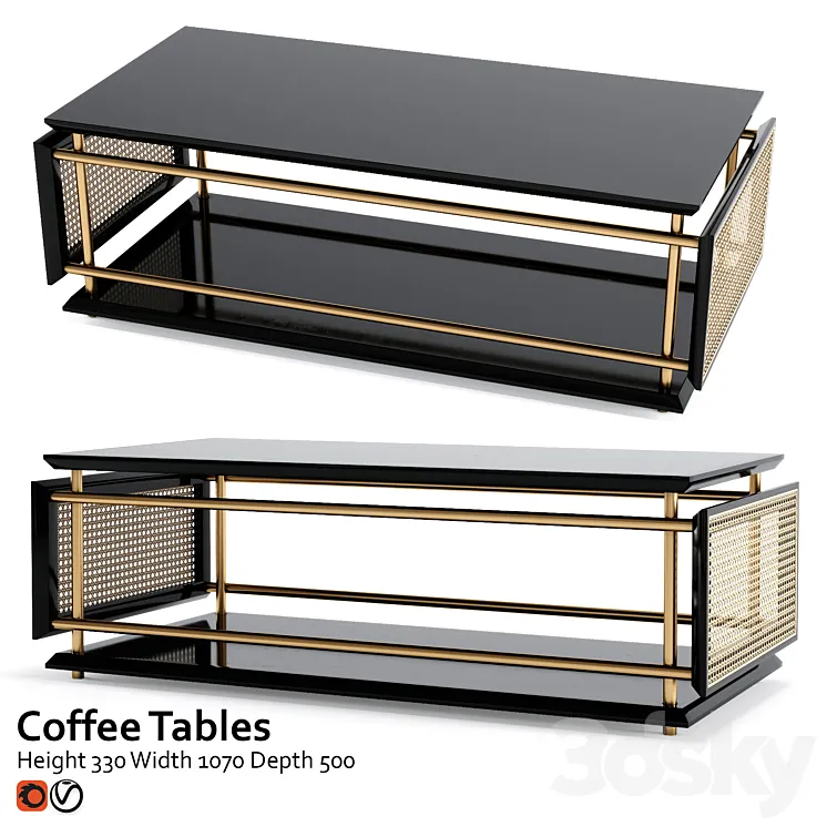 Coffee table Wiener Box 3DS Max