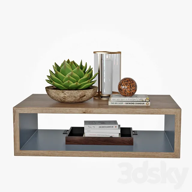 Coffee table with decor 3DSMax File
