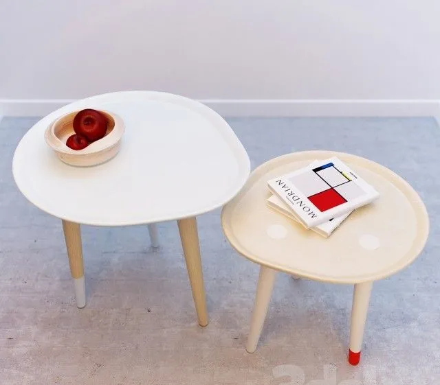 Coffee tables and a plate for childroom 3dsMax Model