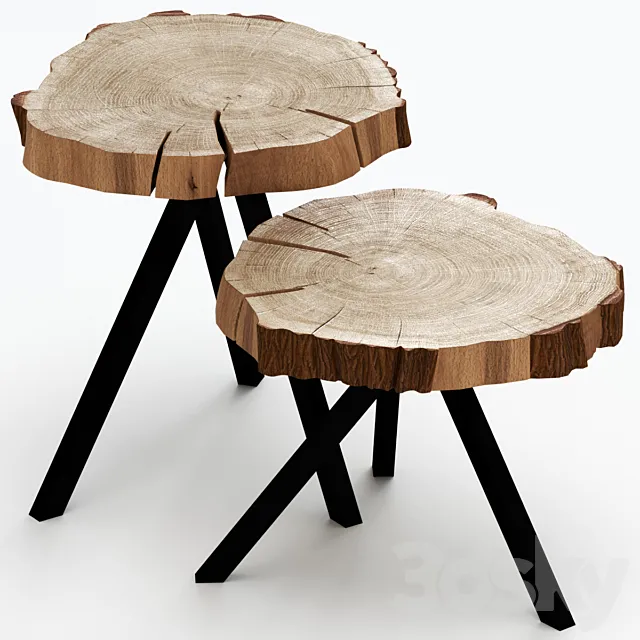 Coffee tables made of slab. 3DSMax File