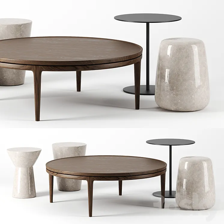 Coffee tables set by Time and Style 3DS Max