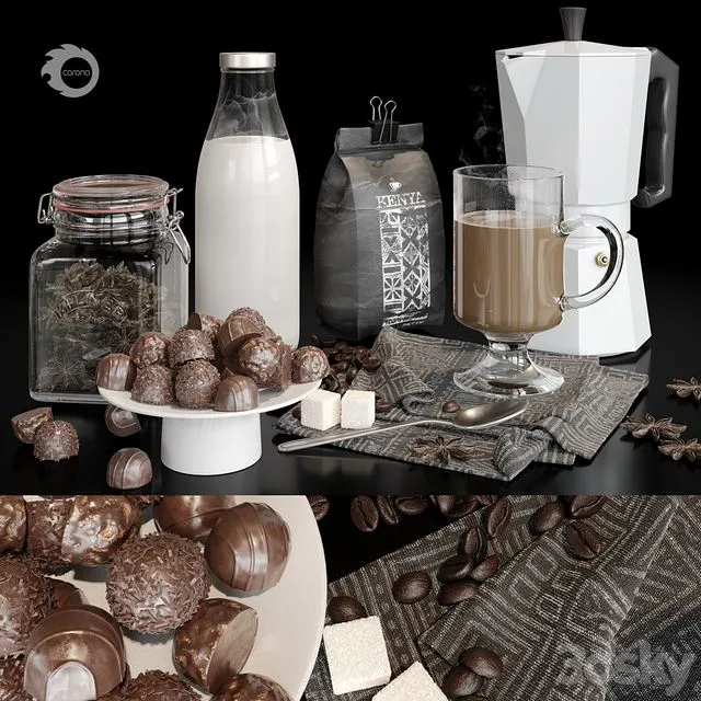 Coffee with milk 3dsMax Model