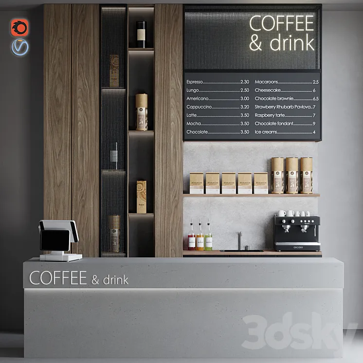 Coffeeshop 1 Coffee and drink 3DS Max