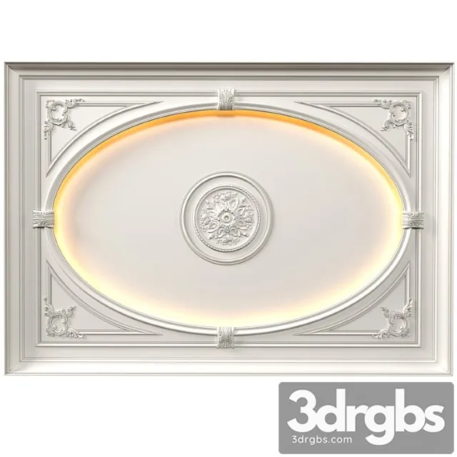 Coffered Round Ceiling With Illumination In Classic Modern Style Coffered Illuminated Seiling 3dsmax Download