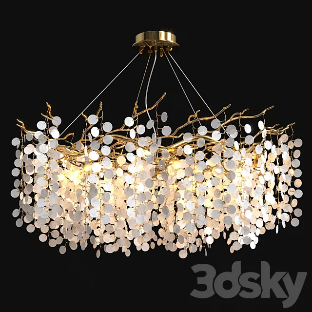 Coins Branching Chandelier 3ds Max